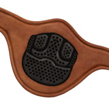 Acavallo Jumping Stud Guard Girth Leather & Gel #colour_cognac