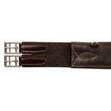 Acavallo Jumping Stud Guard Girth Leather & Gel #colour_brown