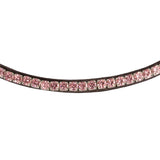 Acavallo Browband Calfskin & Round Crystals #colour_brown-pink