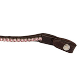 Acavallo Browband Calfskin & Round Crystals #colour_brown-pink