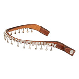 Acavallo Queen Browband Calfskin & Crystals #colour_cognac-transparent