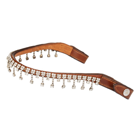 Acavallo Queen Browband Calfskin & Crystals #colour_cognac-transparent
