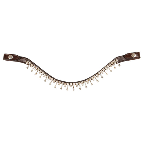 Acavallo Queen Browband Calfskin & Crystals #colour_brown-transparent