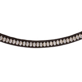 Acavallo Browband Calfskin & Oval Crystals #colour_brown-transparent