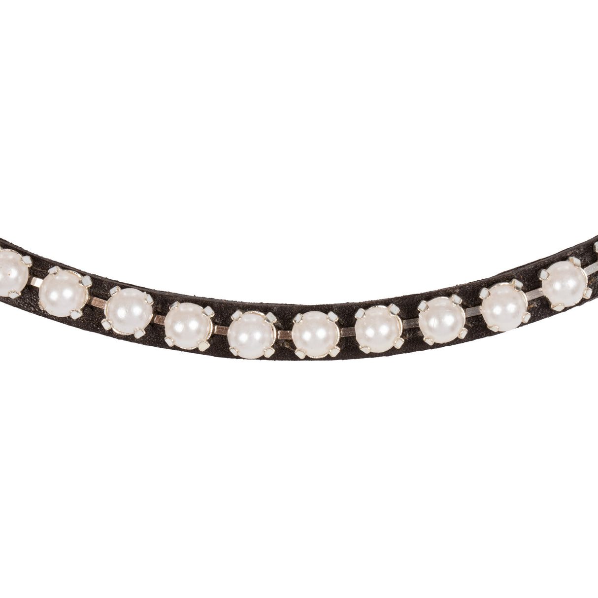 Acavallo Browband Calfskin & Pearls #colour_brown-white