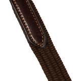 Acavallo Nylon Reins Leather Loops #colour_brown