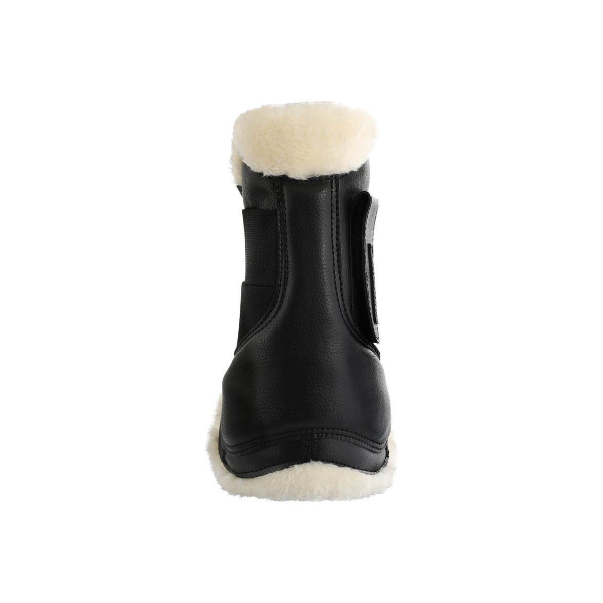 Acavallo Jumping Tendon Boots Faux Sheepskin & Hook-And-Loop Closure #colour_black