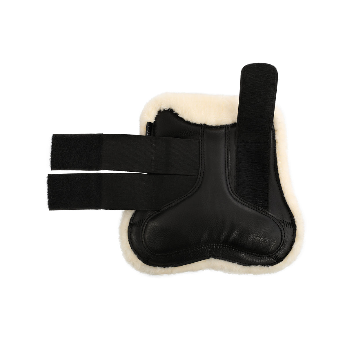 Acavallo Jumping Tendon Boots Faux Sheepskin & Hook-And-Loop Closure #colour_black