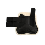 Acavallo Jumping Tendon Boots Faux Sheepskin & Hook-And-Loop Closure #colour_black