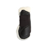 Acavallo Jumping Tendon Boots Faux Sheepskin & Hook-And-Loop Closure #colour_brown