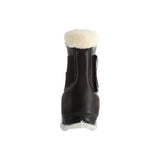 Acavallo Jumping Tendon Boots Faux Sheepskin & Hook-And-Loop Closure #colour_brown