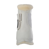 Acavallo Jumping Tendon Boots Faux Sheepskin & Hook-And-Loop Closure #colour_white