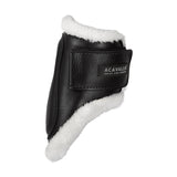 Acavallo Jumping Fetlock Boots Faux Sheepskin & Hook-And-Loop Closure #colour_black