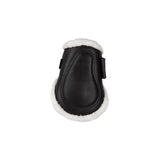 Acavallo Jumping Fetlock Boots Faux Sheepskin & Hook-And-Loop Closure #colour_black