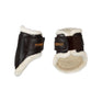 Acavallo Jumping Fetlock Boots Faux Sheepskin & Hook-And-Loop Closure #colour_brown