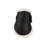 Acavallo Jumping Fetlock Boots Faux Sheepskin & Hook-And-Loop Closure #colour_brown