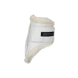 Acavallo Jumping Fetlock Boots Faux Sheepskin & Hook-And-Loop Closure #colour_white