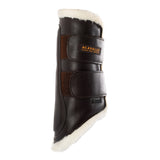 Acavallo Front Brushing Boots Faux Sheepskin & Hook-And-Loop Closure #colour_brown