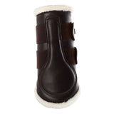 Acavallo Front Brushing Boots Faux Sheepskin & Hook-And-Loop Closure #colour_brown