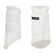 Acavallo Front Brushing Boots Faux Sheepskin & Hook-And-Loop Closure #colour_white