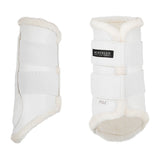 Acavallo Front Brushing Boots Faux Sheepskin & Hook-And-Loop Closure #colour_white