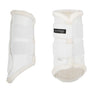 Acavallo Front Brushing Boots Faux Sheepskin & Hook-And-Loop Closure #colour_white