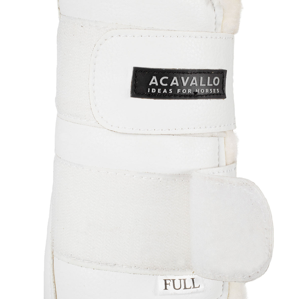 Acavallo Front Brushing Boots Faux Sheepskin & Hook-And-Loop Closure #colour_white
