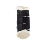 Acavallo Hind Brushing Boots Faux Sheepskin & Triple Hook-And-Loop Closure #colour_black