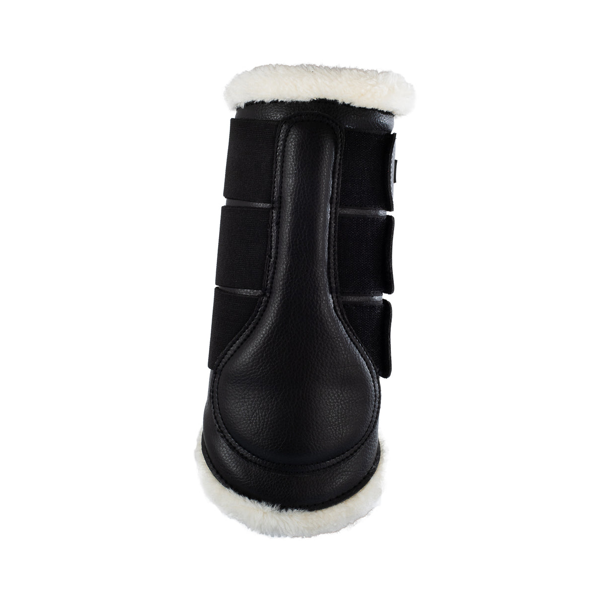 Acavallo Hind Brushing Boots Faux Sheepskin & Triple Hook-And-Loop Closure #colour_black