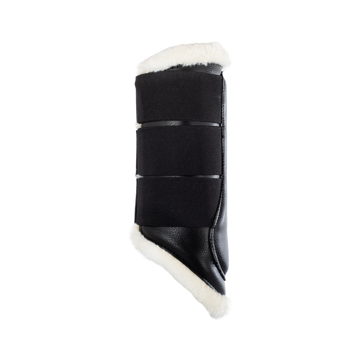 Acavallo Hind Brushing Boots Faux Sheepskin & Triple Hook-And-Loop Closure #colour_black