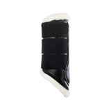 Acavallo Hind Brushing Boots Faux Sheepskin & Triple Hook-And-Loop Closure #colour_black