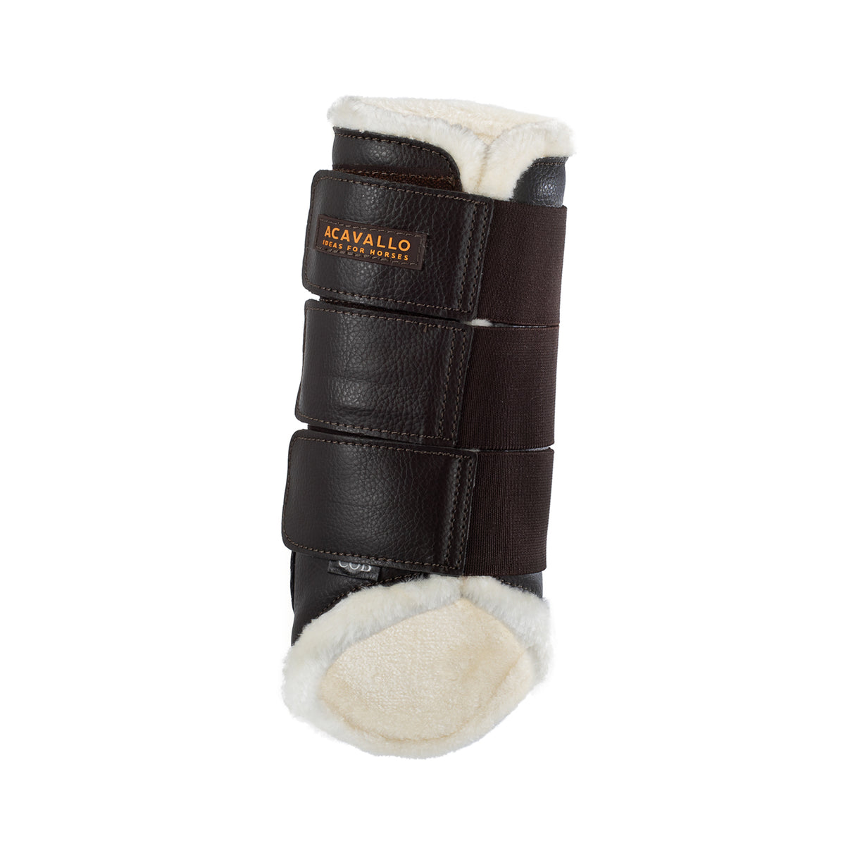 Acavallo Hind Brushing Boots Faux Sheepskin & Triple Hook-And-Loop Closure #colour_brown