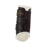 Acavallo Hind Brushing Boots Faux Sheepskin & Triple Hook-And-Loop Closure #colour_brown