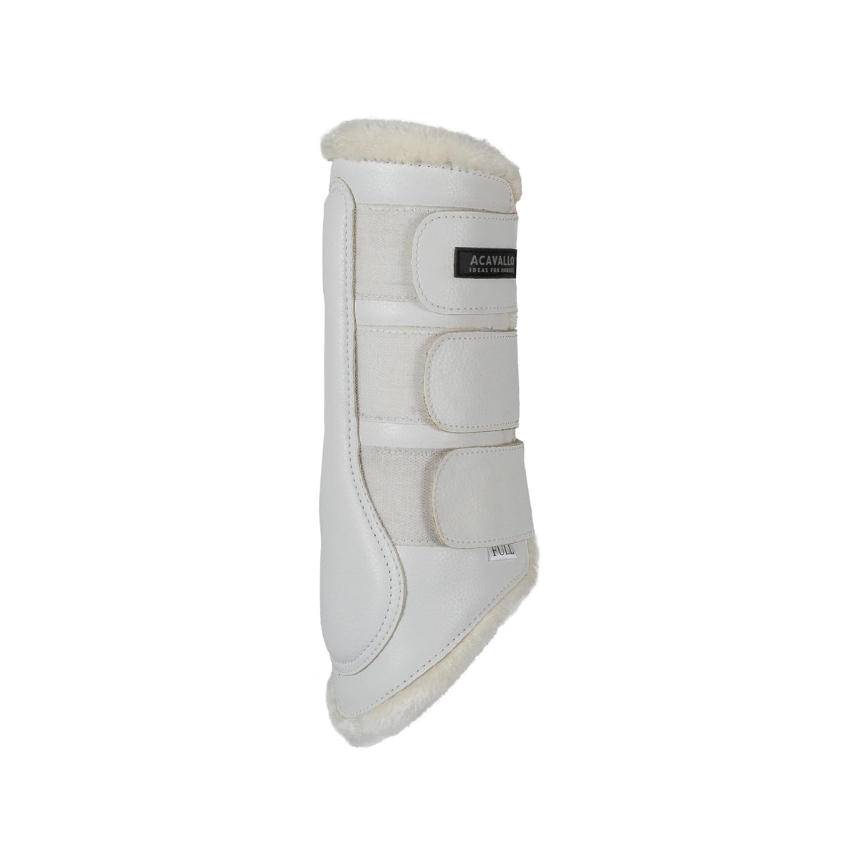 Acavallo Hind Brushing Boots Faux Sheepskin & Triple Hook-And-Loop Closure #colour_white