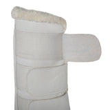 Acavallo Hind Brushing Boots Faux Sheepskin & Triple Hook-And-Loop Closure #colour_white