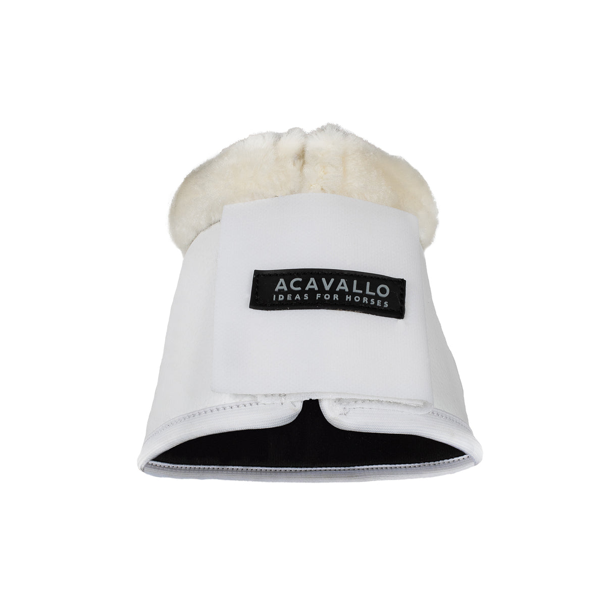 Acavallo Eco-Leather Bell Boots Faux Sheepskin & Hook-And-Loop Closure #colour_white