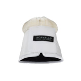 Acavallo Eco-Leather Bell Boots Faux Sheepskin & Hook-And-Loop Closure #colour_white