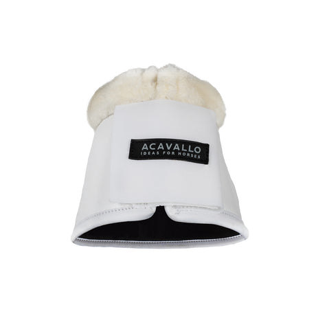 Acavallo Eco-Leather Bell Boots Faux Sheepskin & Hook-And-Loop Closure #colour_white