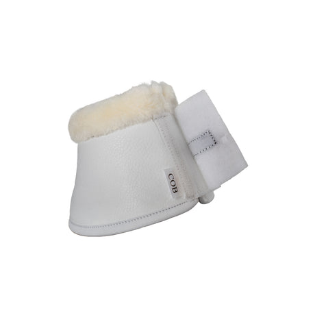 Acavallo Eco-Leather Bell Boots Faux Sheepskin & Hook-And-Loop Closure #colour_white