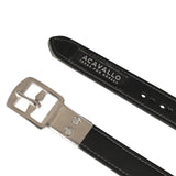 Acavallo Calfskin Stirrup Leathers Encased Buckle #colour_black