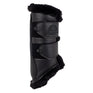 Acavallo Front Brushing Boots Eco-Leather & Faux Sheepskin #colour_black