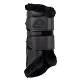 Acavallo Front Brushing Boots Eco-Leather & Faux Sheepskin #colour_black