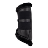 Acavallo Front Brushing Boots Eco-Leather & Faux Sheepskin #colour_black