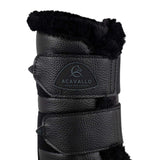 Acavallo Front Brushing Boots Eco-Leather & Faux Sheepskin #colour_black