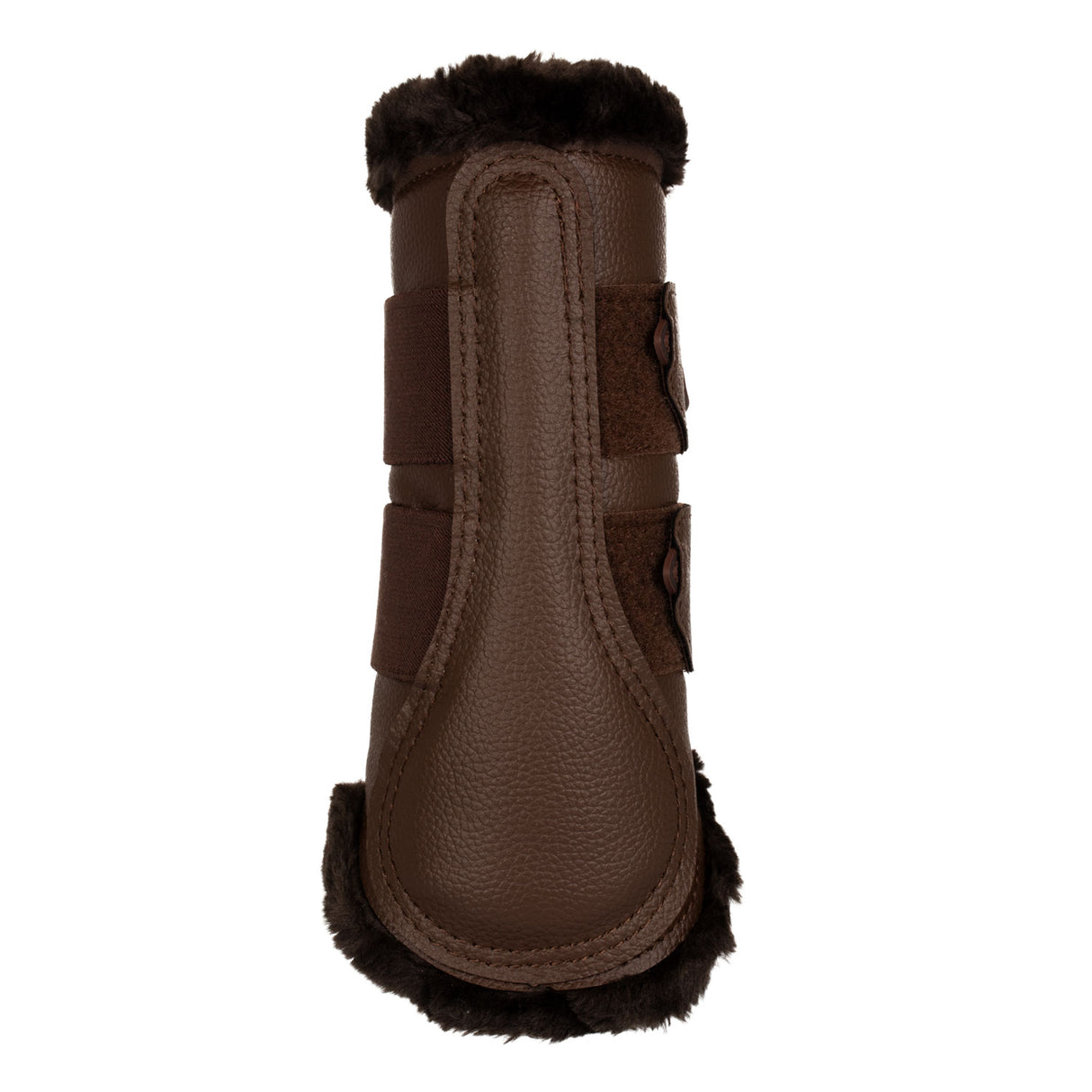 Acavallo Front Brushing Boots Eco-Leather & Faux Sheepskin #colour_brown