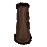 Acavallo Front Brushing Boots Eco-Leather & Faux Sheepskin #colour_brown