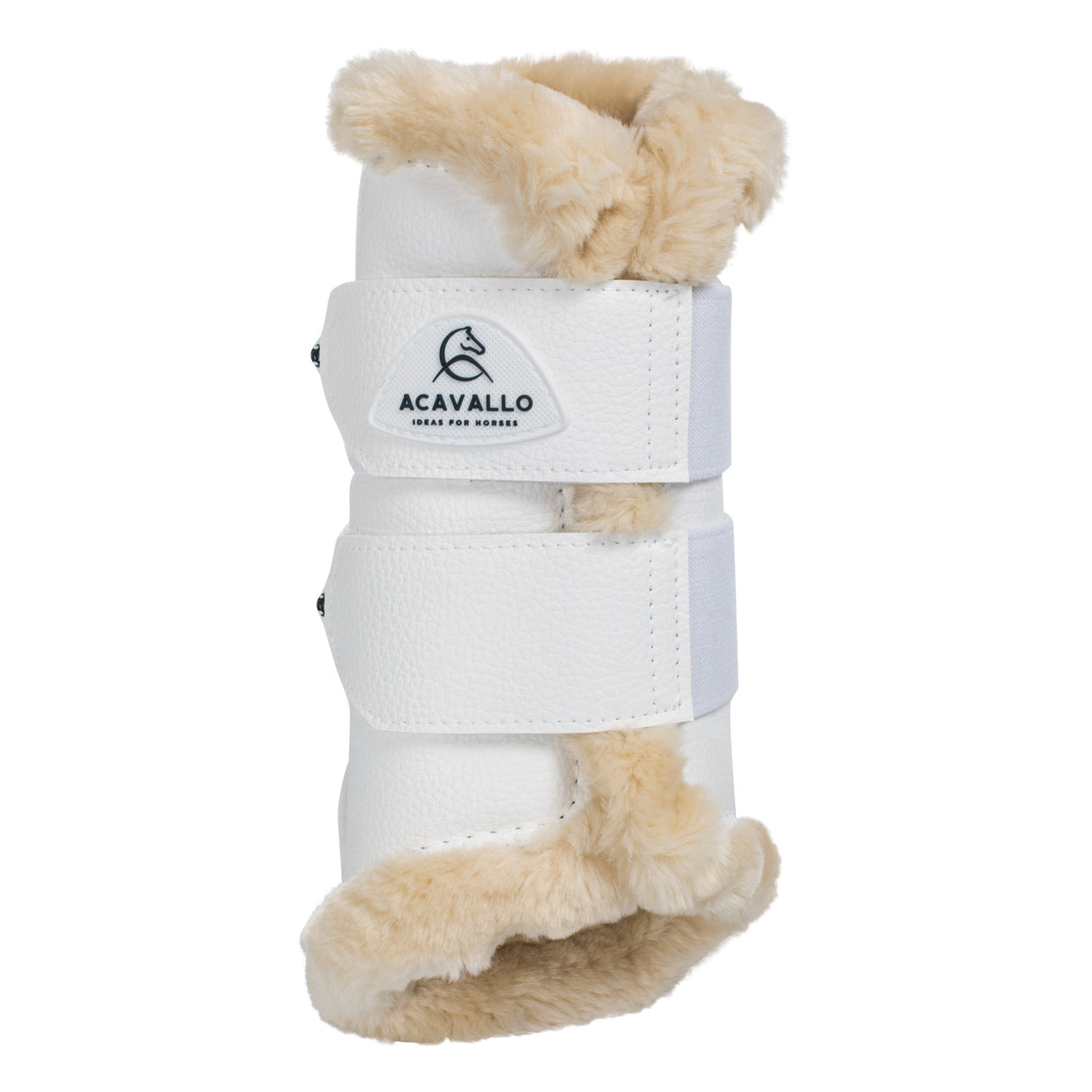 Acavallo Front Brushing Boots Eco-Leather & Faux Sheepskin #colour_white