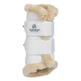 Acavallo Front Brushing Boots Eco-Leather & Faux Sheepskin #colour_white