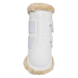 Acavallo Front Brushing Boots Eco-Leather & Faux Sheepskin #colour_white
