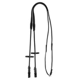 Acavallo Tubular Reins Leather & Rubber #colour_black